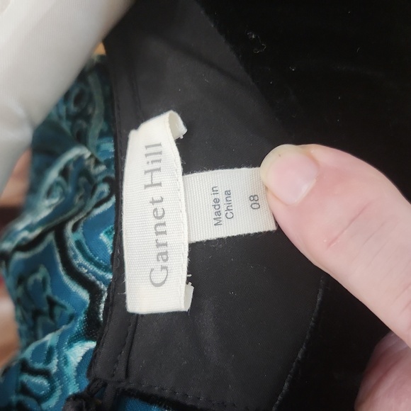 Garnet Hill black Velvet Dress size 8 - Picture 2 of 3